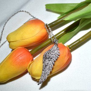 CZ Angel Wing Pendant and Chain